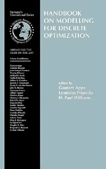 Cover of Handbook on Modelling for Discrete Optimization