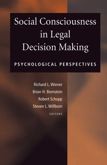 Cover of Social Consciousness in Legal Decision Making