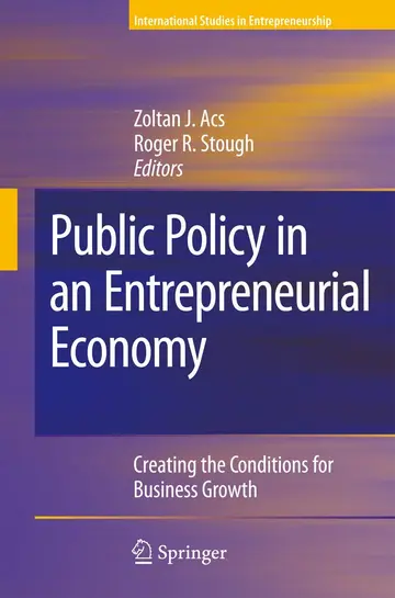 Cover of Public Policy in an Entrepreneurial Economy