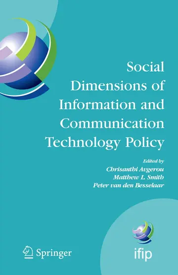 Cover of Social Dimensions of Information and Communication Technology Policy