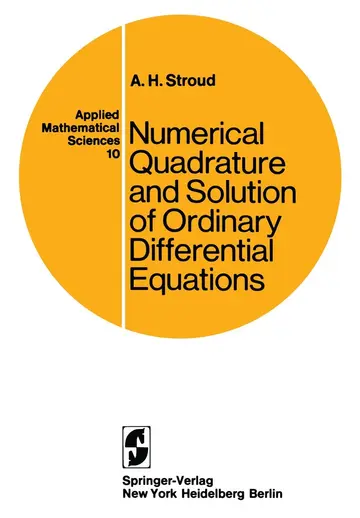 Cover of Numerical Quadrature and Solution of Ordinary Differential Equations