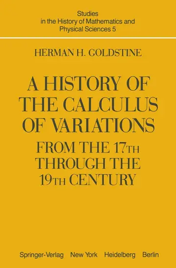 Cover of History of the Calculus of Variations from the Seventeenth through the Nineteenth Century