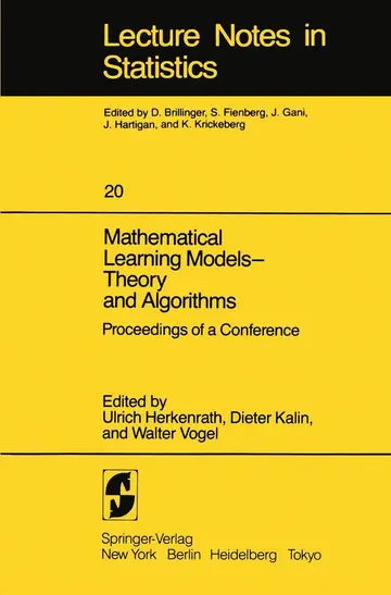 Cover of Mathematical Learning Models ― Theory and Algorithms