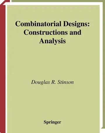 Cover of Combinatorial Designs