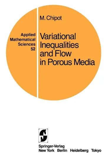 Cover of Variational Inequalities and Flow in Porous Media