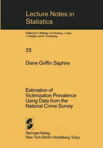 Cover of Estimation of Victimization Prevalence Using Data from the National Crime Survey