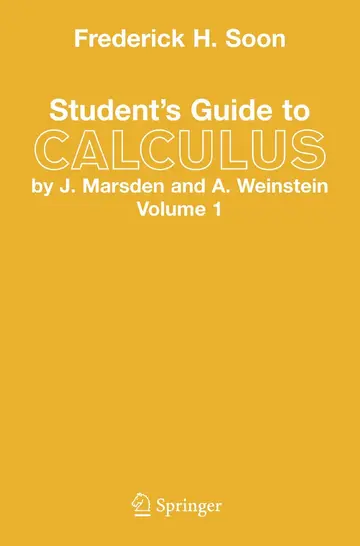Cover of Student'S Guide to Calculus by J. Marsden and A. Weinstein I