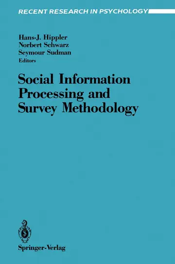 Cover of Social Information Processing and Survey Methodology
