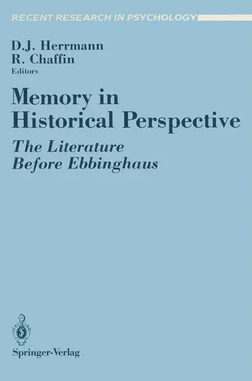 Cover of Memory in Historical Perspective
