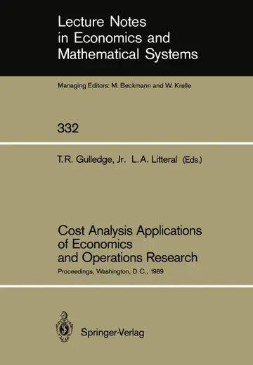 Cover of Cost Analysis Applications of Economics and Operations Research