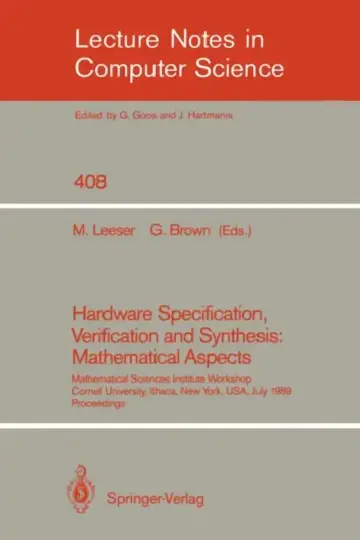 Cover of Hardware Specification, Verification and Synthesis