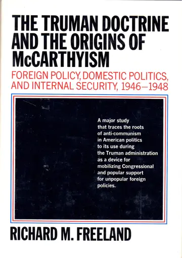 Cover of The Truman Doctrine and the origins of McCarthyism