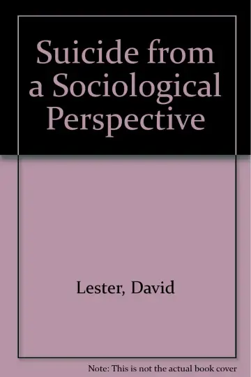 Cover of Suicide from a Sociological Perspective