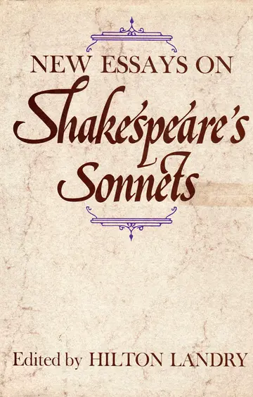 Cover of New Essays on Shakespeare's Sonnets