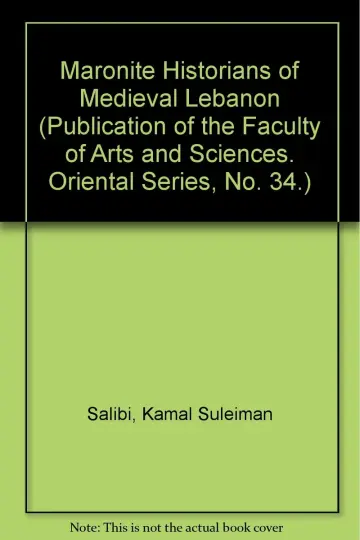 Cover of Maronite Historians of Medieval Lebanon