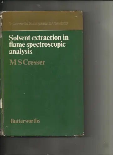 Cover of Solvent Extraction in Flame Spectroscopic Analysis