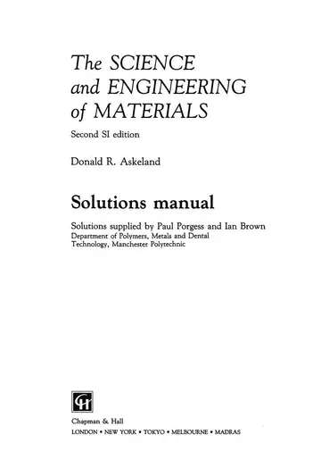 Cover of The Science and Engineering of Materials