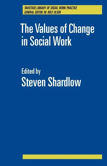 Cover of The Values of Change in Social Work