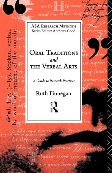 Cover of Oral Traditions and the Verbal Arts