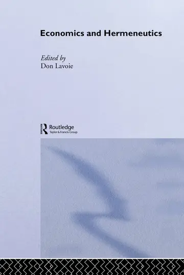 Cover of Economics and Hermeneutics
