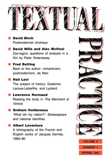 Cover of Textual Practice Issue 1 (5)