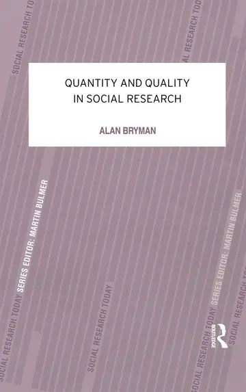 Cover of Quantity and Quality in Social Research