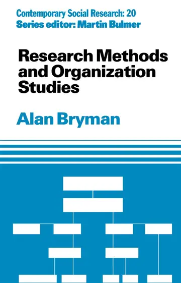Cover of Research Methods and Organization Studies