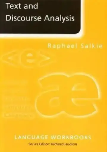Cover of Text and Discourse Analysis