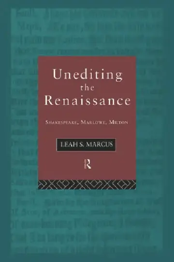 Cover of Unediting the Renaissance