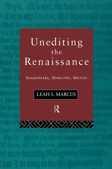Cover of Unediting the Renaissance