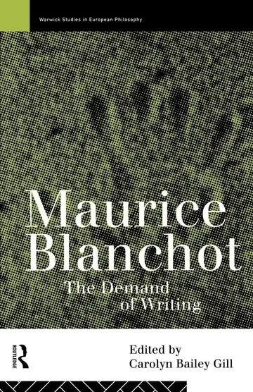 Cover of Maurice Blanchot