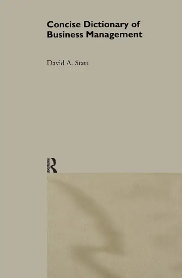 Cover of The Concise Dictionary of Business Management