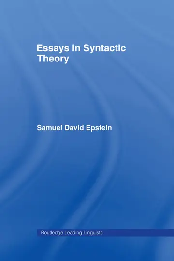 Cover of Essays in Syntactic Theory
