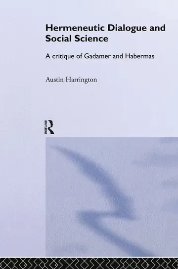 Cover of Hermeneutic Dialogue and Social Science