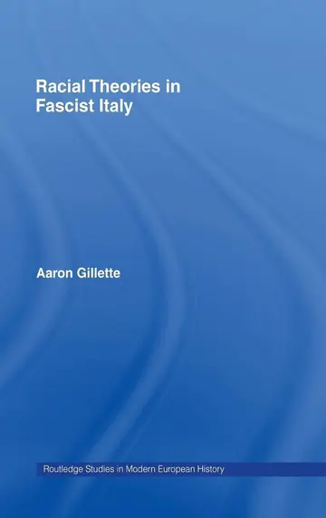 Cover of Racial Theories in Fascist Italy