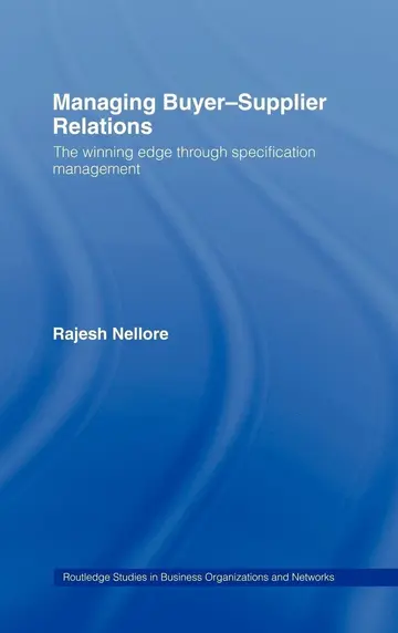 Cover of Managing Buyer-Supplier Relations