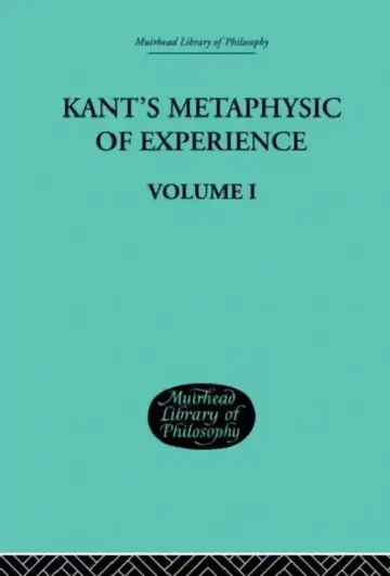 Cover of Kant's Metaphysic of Experience