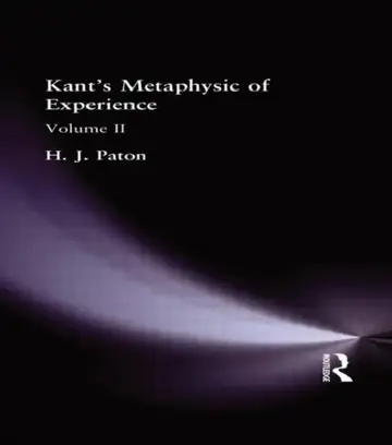 Cover of Kant's Metaphysic of Experience