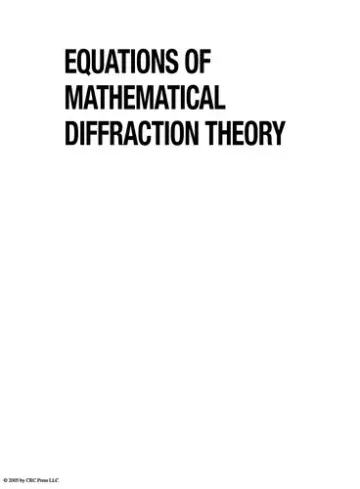 Cover of Equations of Mathematical Diffraction Theory