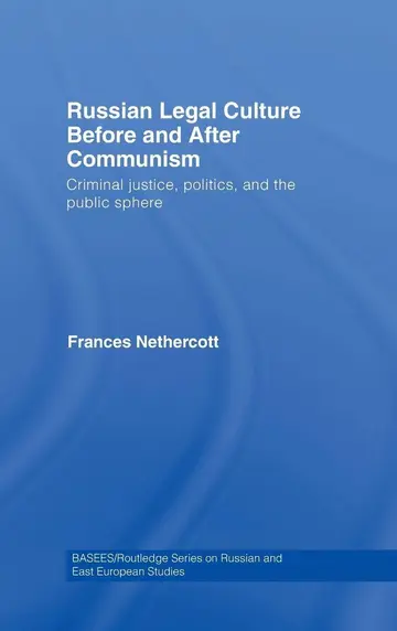Cover of Russian Legal Culture Before and After Communism