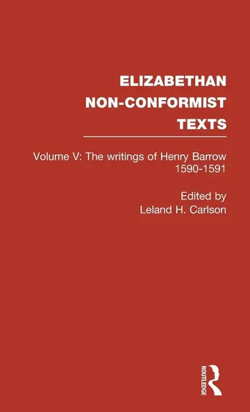Cover of Elizabethan Non-Conformist Texts
