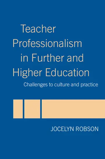 Cover of Teacher Professionalism in Further and Higher Education