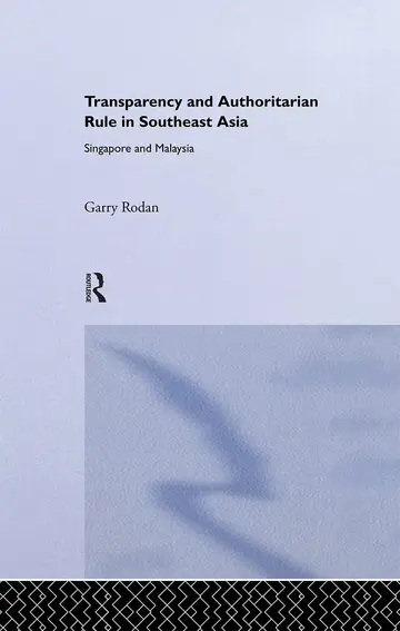 Cover of Transparency and Authoritarian Rule in Southeast Asia