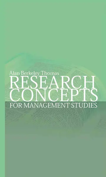 Cover of Research Concepts for Management Studies