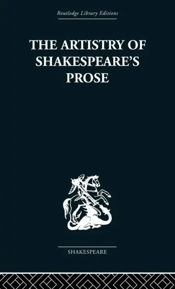 Cover of The Artistry of Shakespeare's Prose