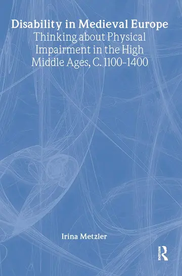 Cover of Disability in Medieval Europe