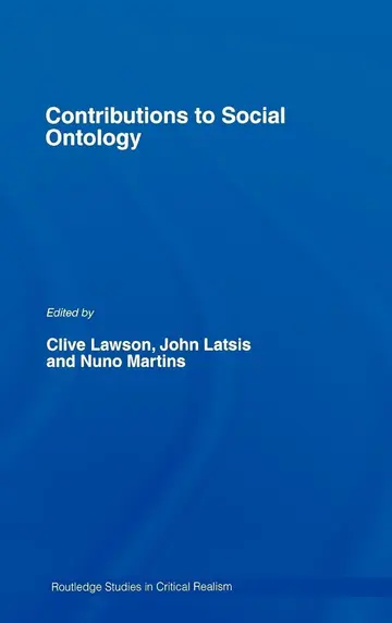Cover of Contributions to Social Ontology