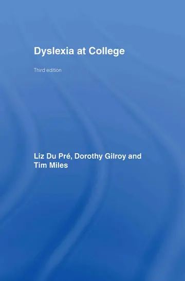 Cover of Dyslexia at College