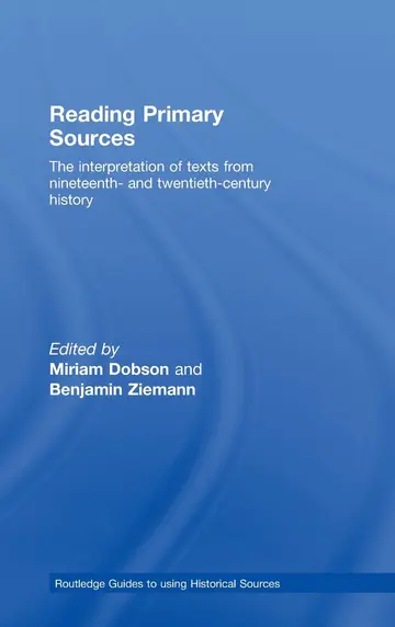 Cover of Reading Primary Sources
