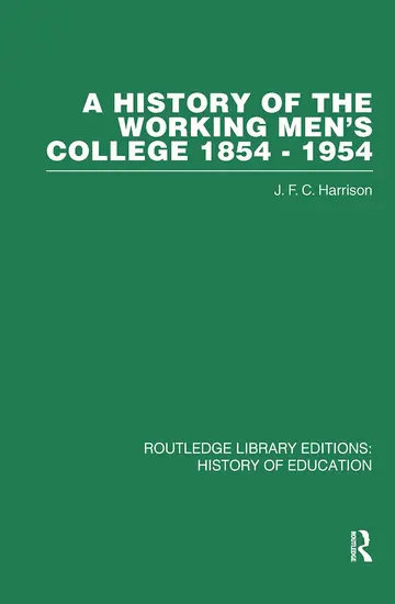 Cover of A History of the Working Men's College